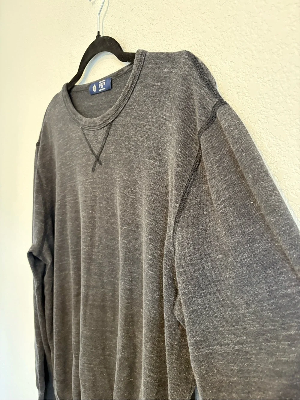 Men’s J.Crew Gray Cotton Crewneck Sweater Pullover Minimalist Casual Knit Top